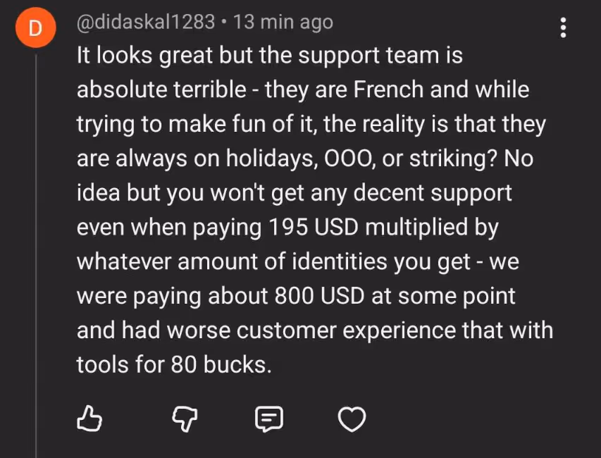Negative comment about La Growth Machine