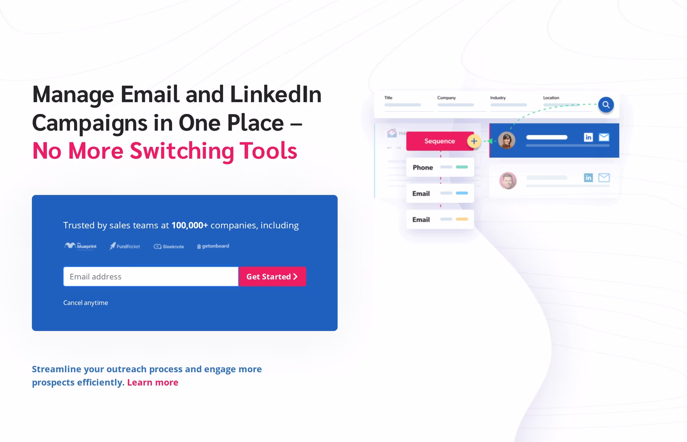 Mailshake homepage