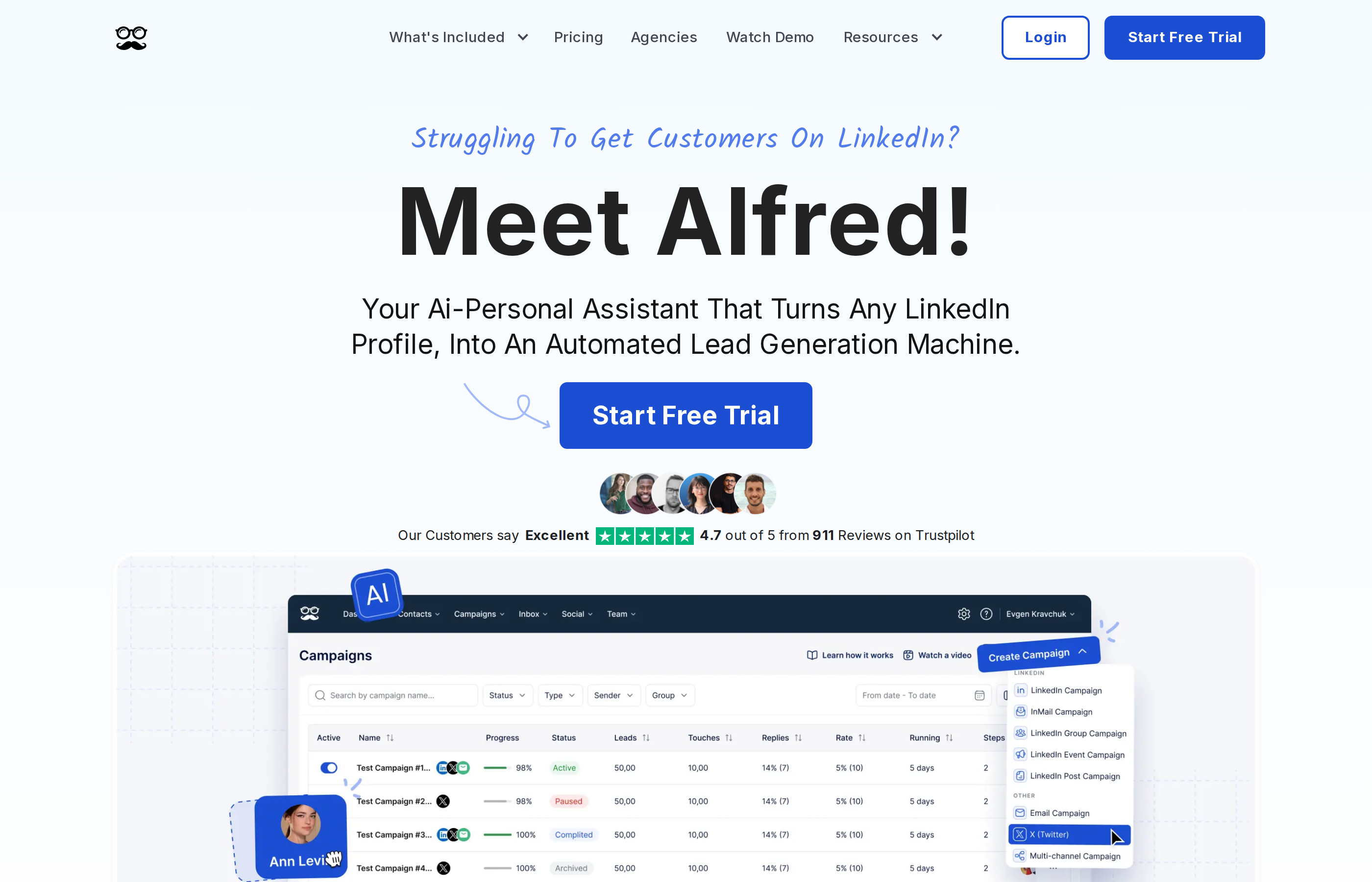 Meet Alfred homepage