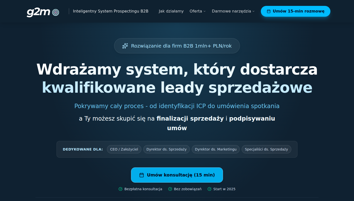 G2M Agency homepage screenshot