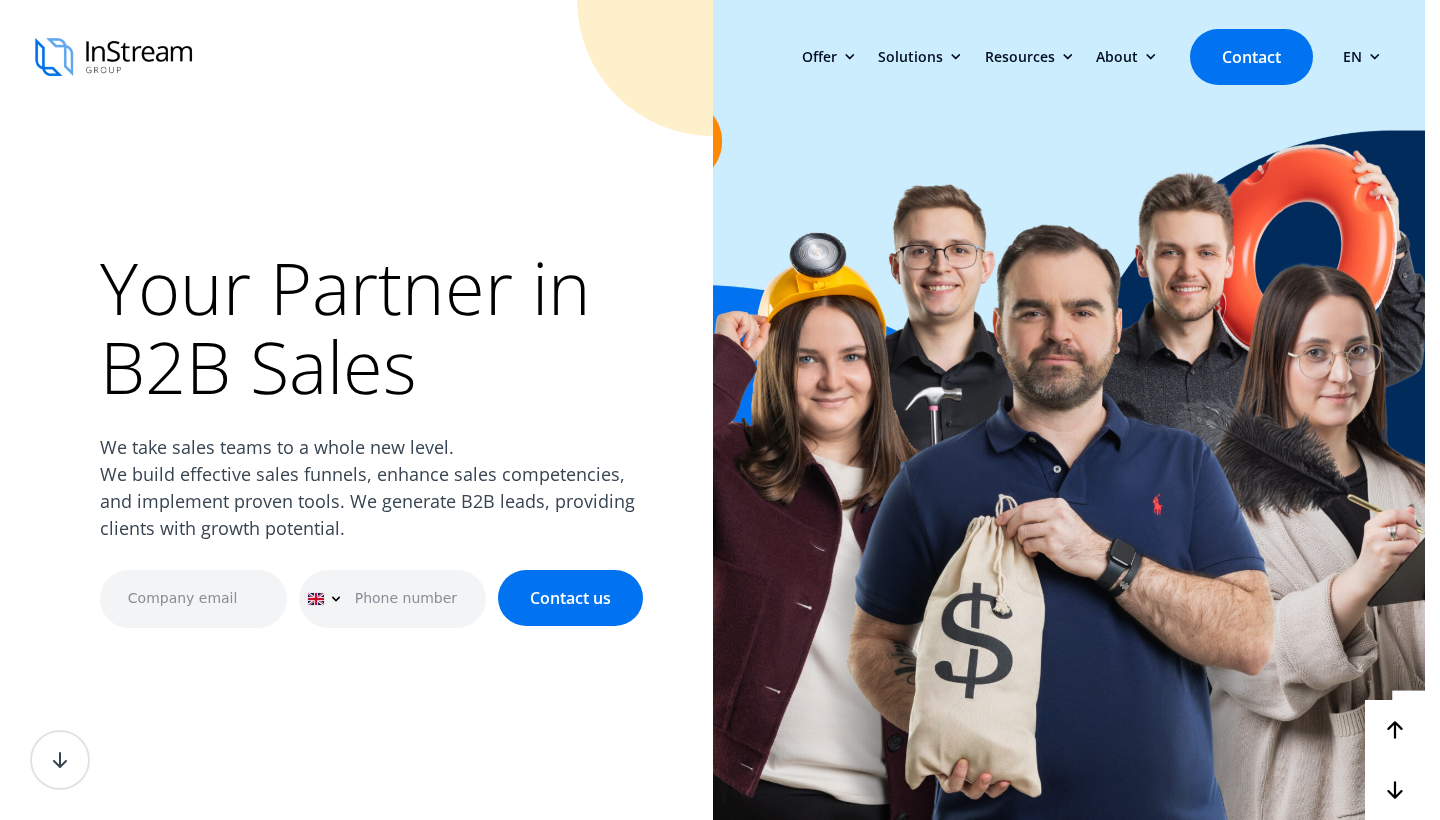 InStream Group homepage screenshot