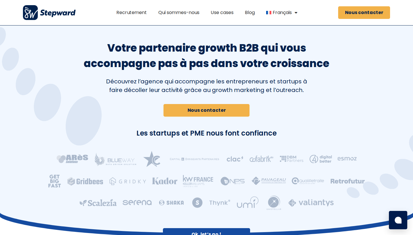 Stepward homepage screenshot