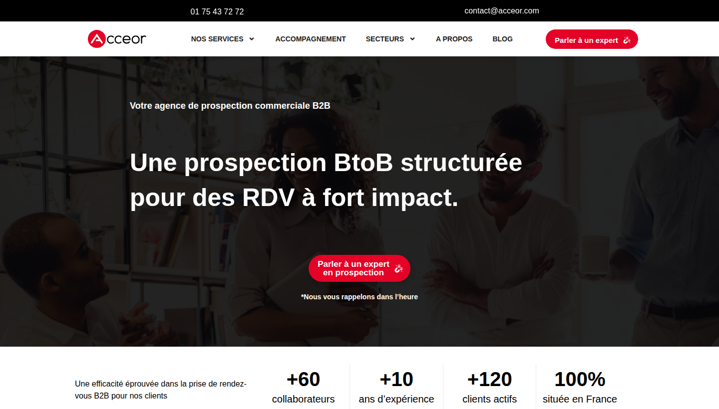 Acceor homepage screenshot