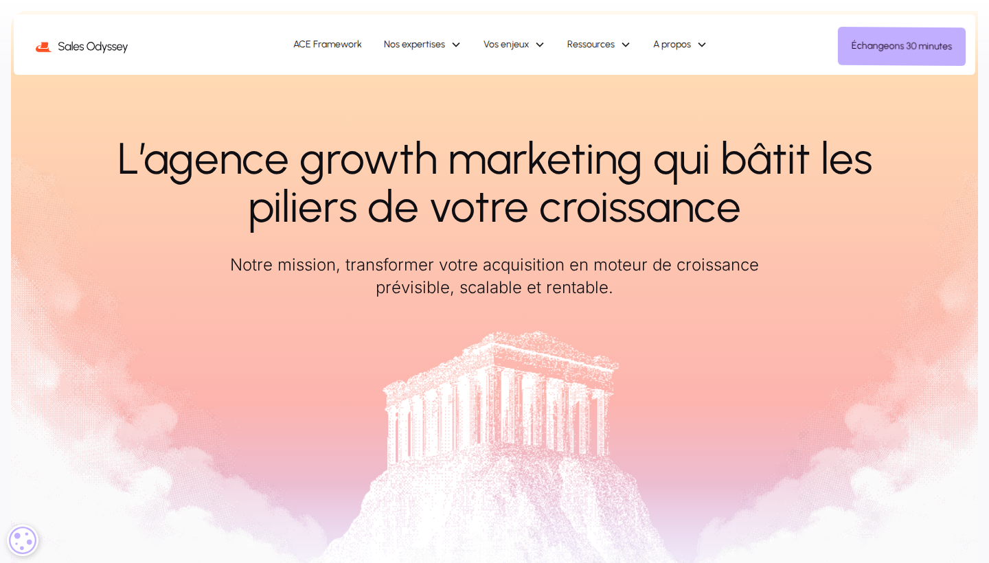 Sales Odyssey homepage screenshot