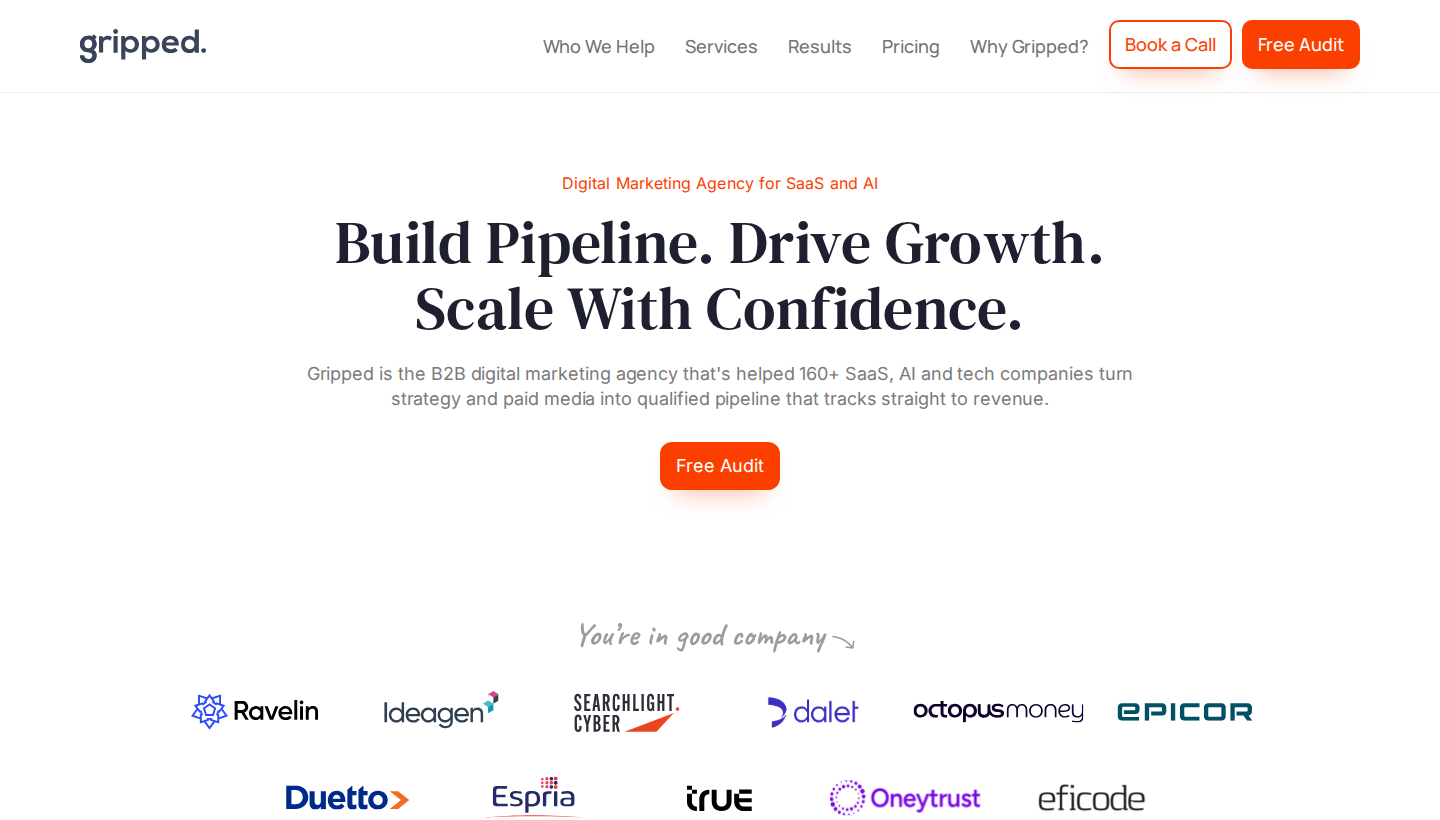 Gripped homepage screenshot