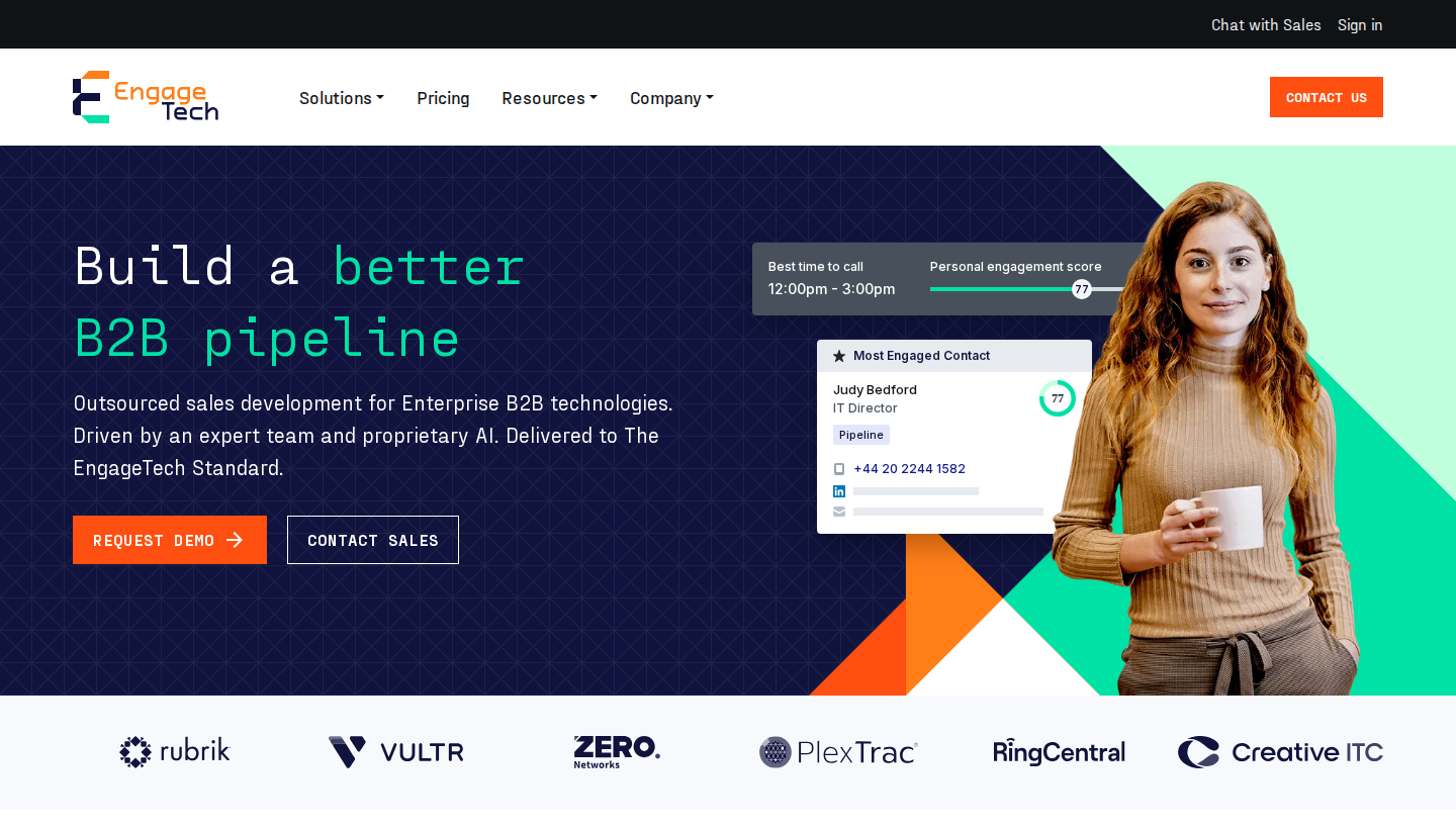 EngageTech homepage screenshot