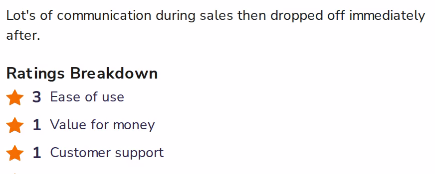 Klenty critical review on Software Advice rating value for money 1 of 5 and customer support 1 of 5