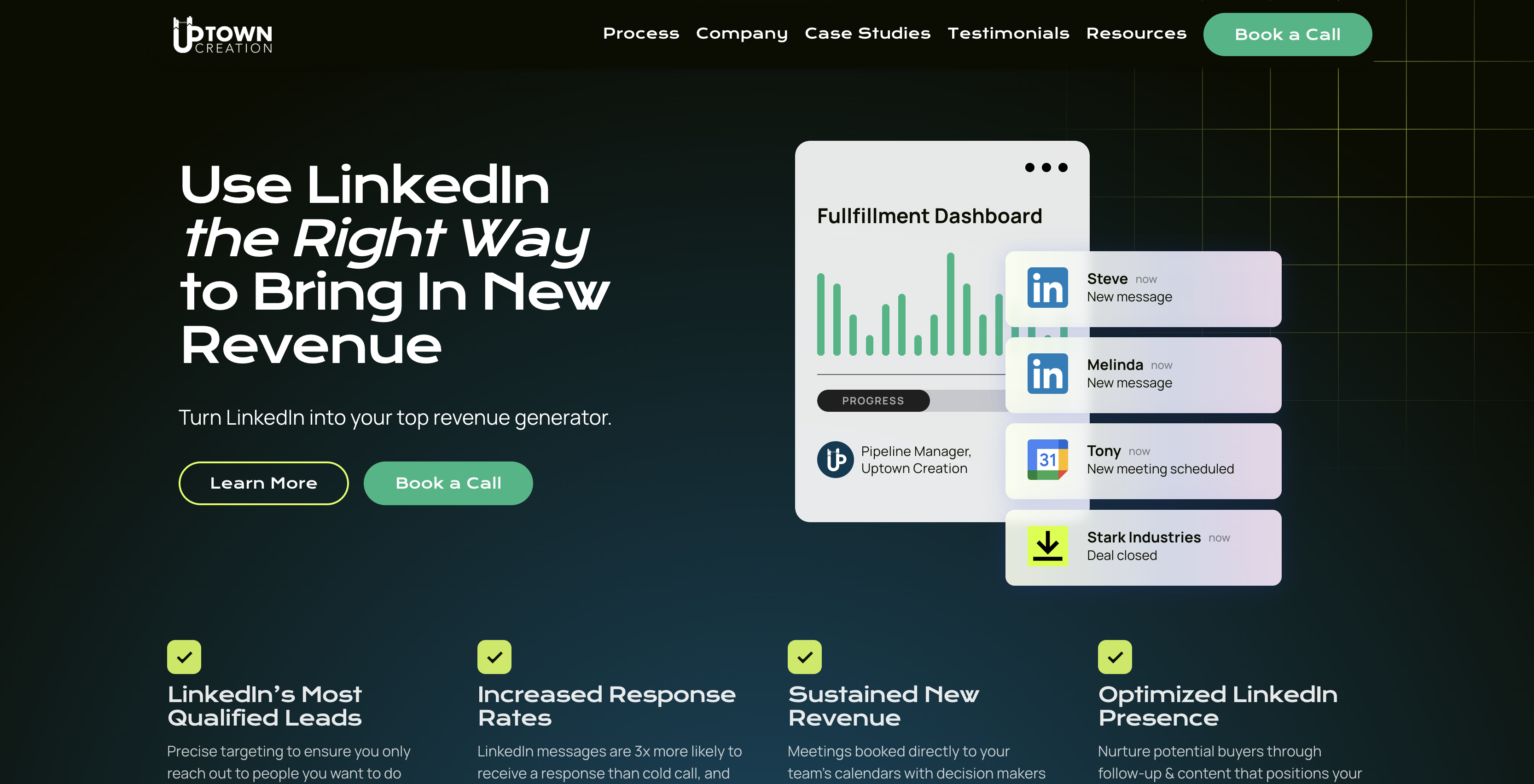 Uptown Creation homepage screenshot