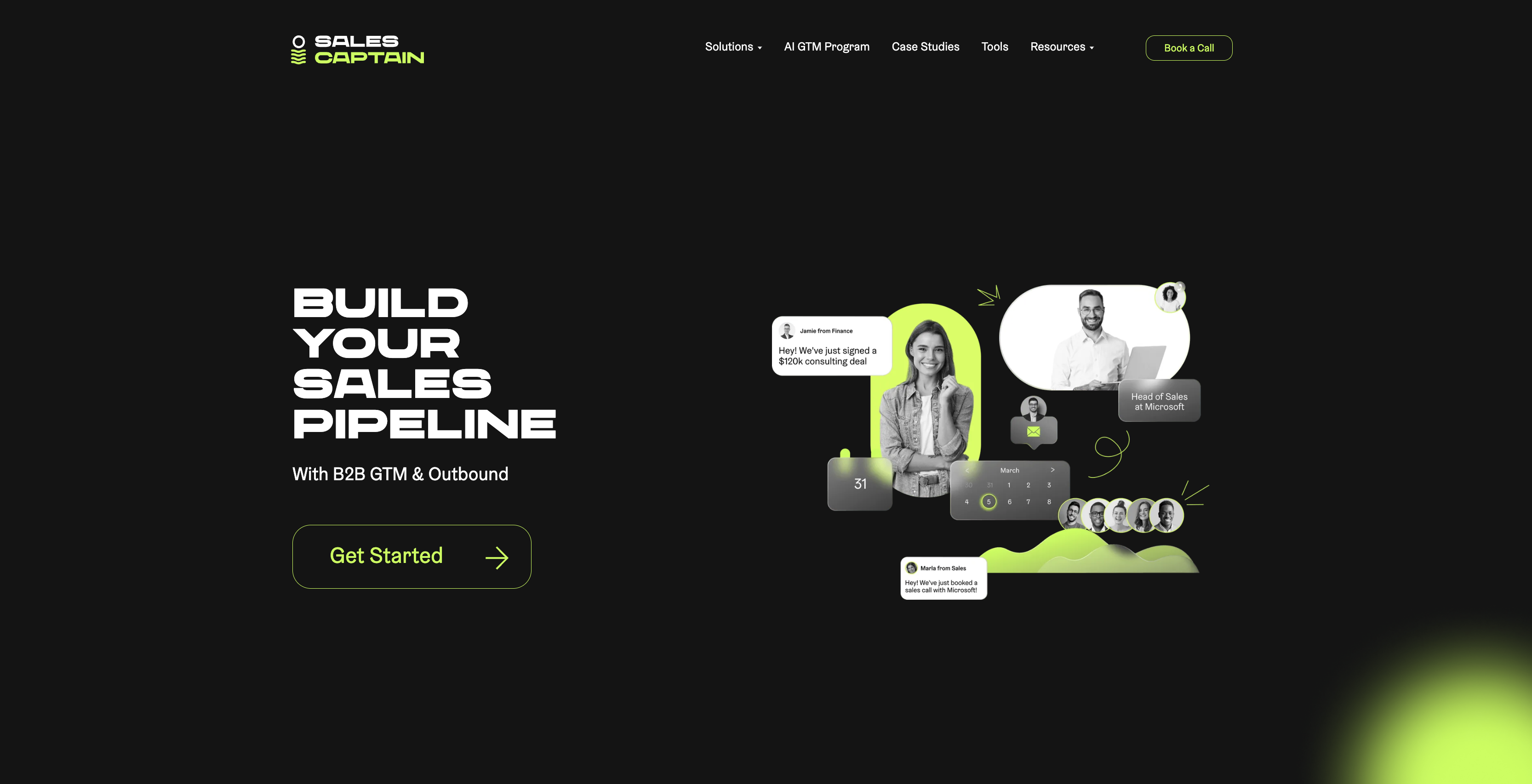 SalesCaptain homepage screenshot