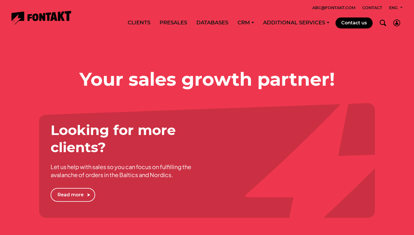 Fontakt homepage screenshot