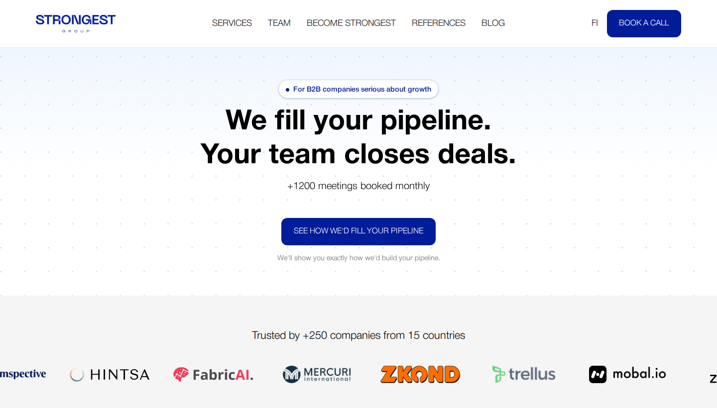 Strongest Group homepage screenshot
