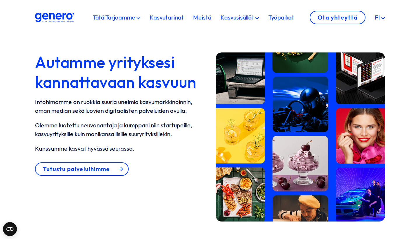 Genero homepage screenshot