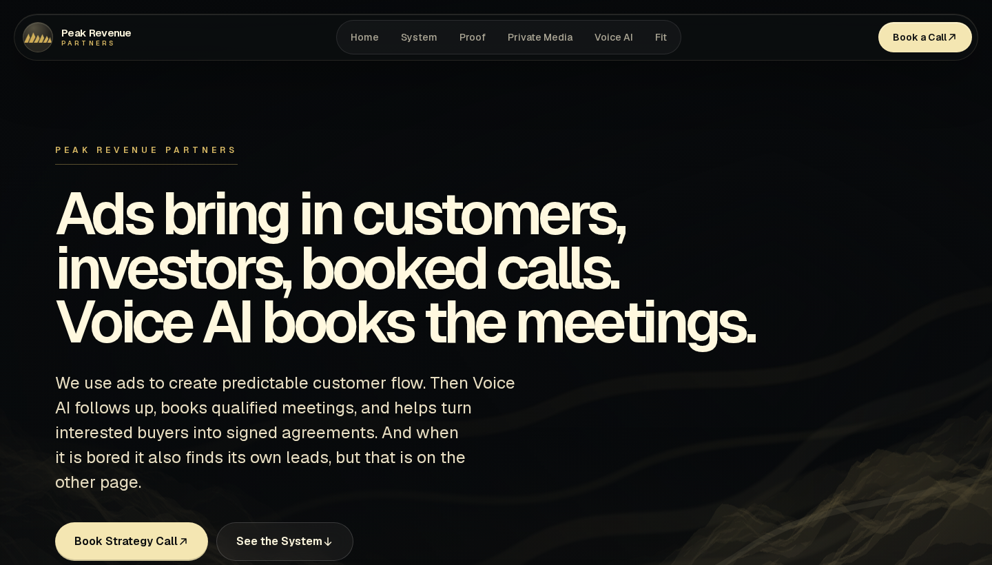 Peak Revenue Partners homepage screenshot