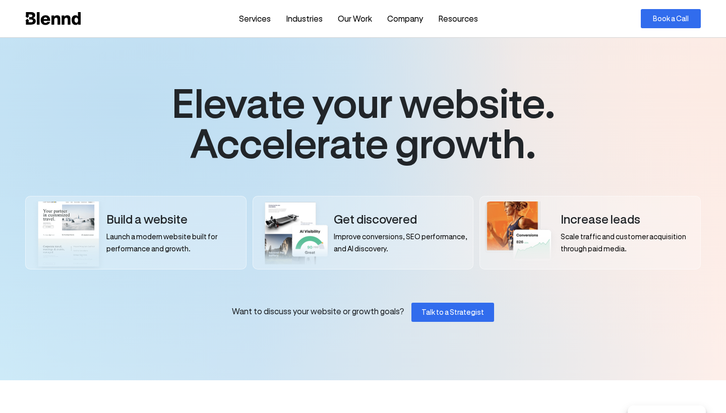 Blennd homepage screenshot