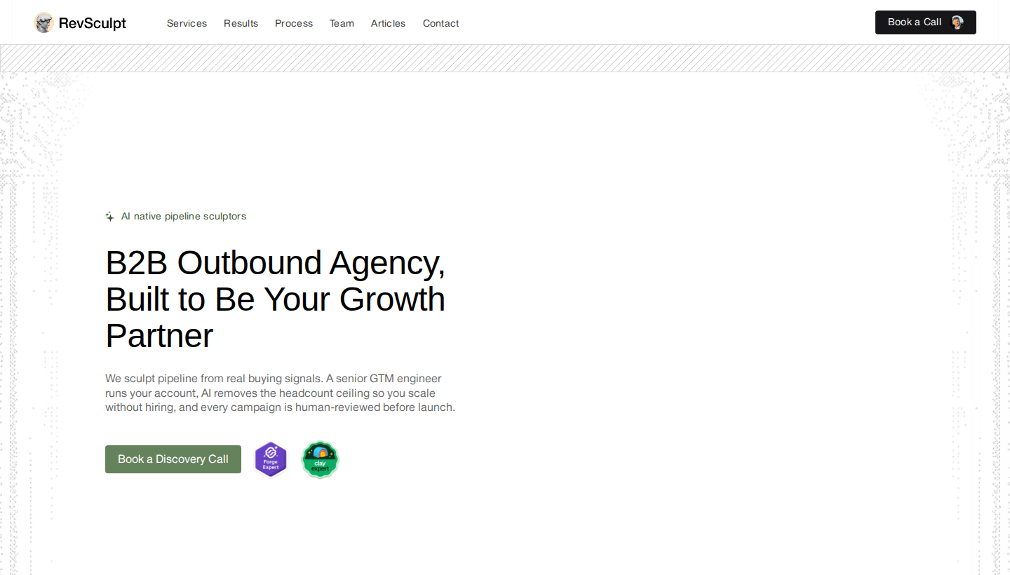 RevSculpt homepage screenshot