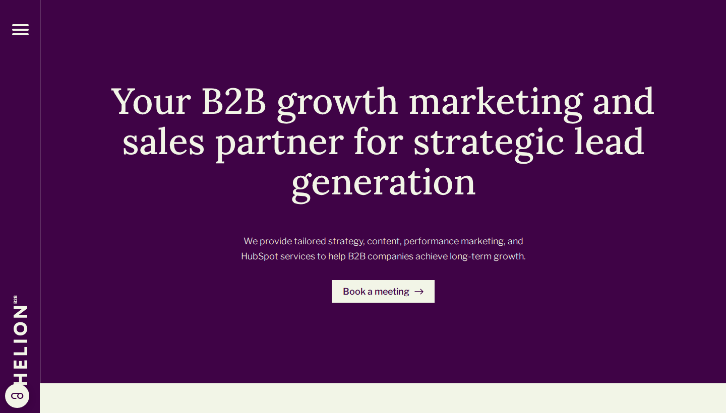 Helion B2B homepage screenshot