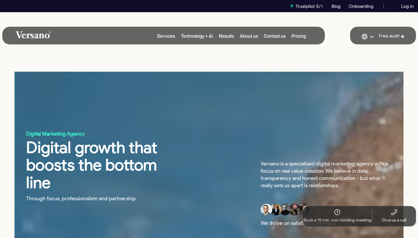 Versano homepage screenshot
