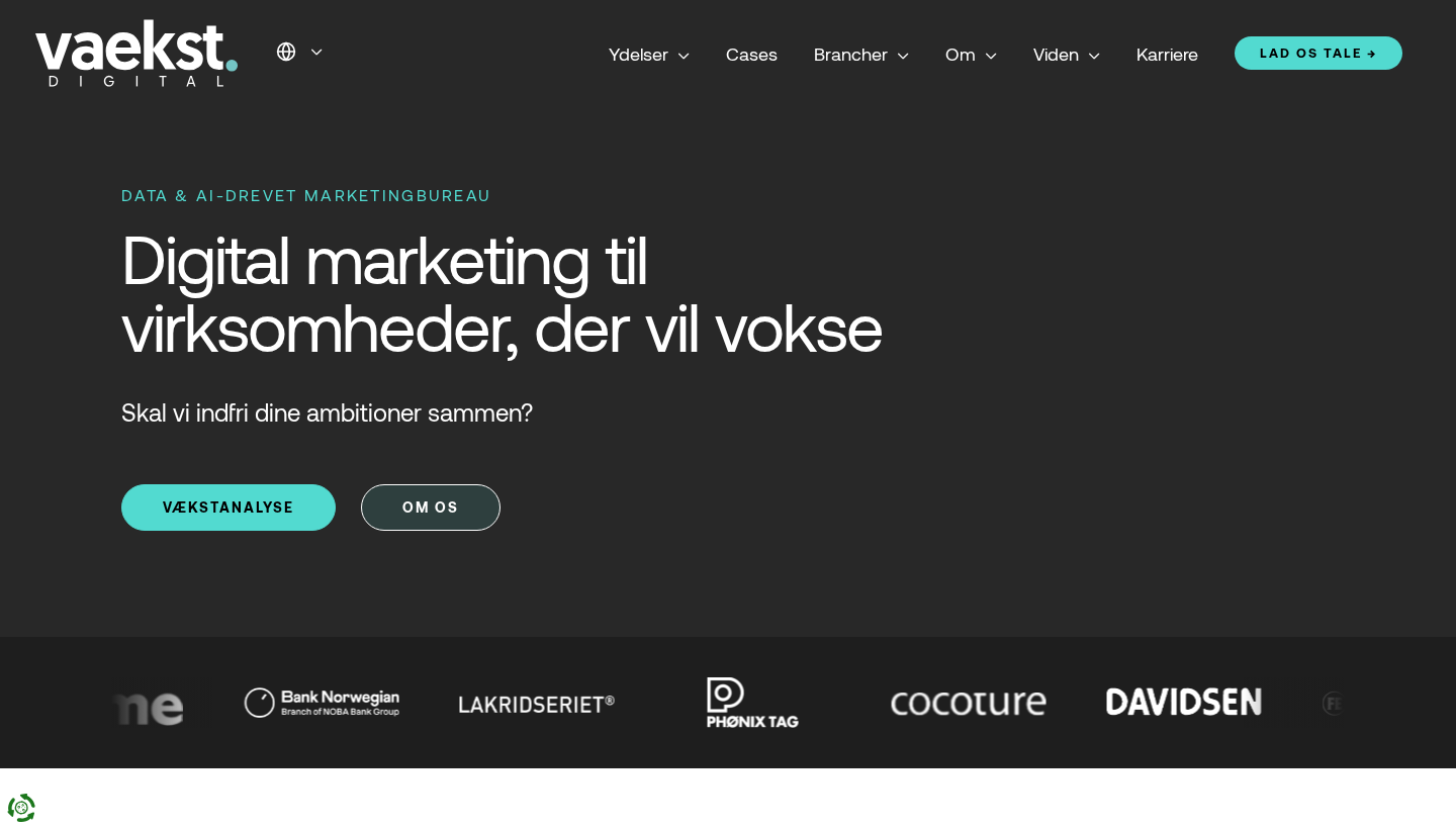 VAEKST homepage screenshot