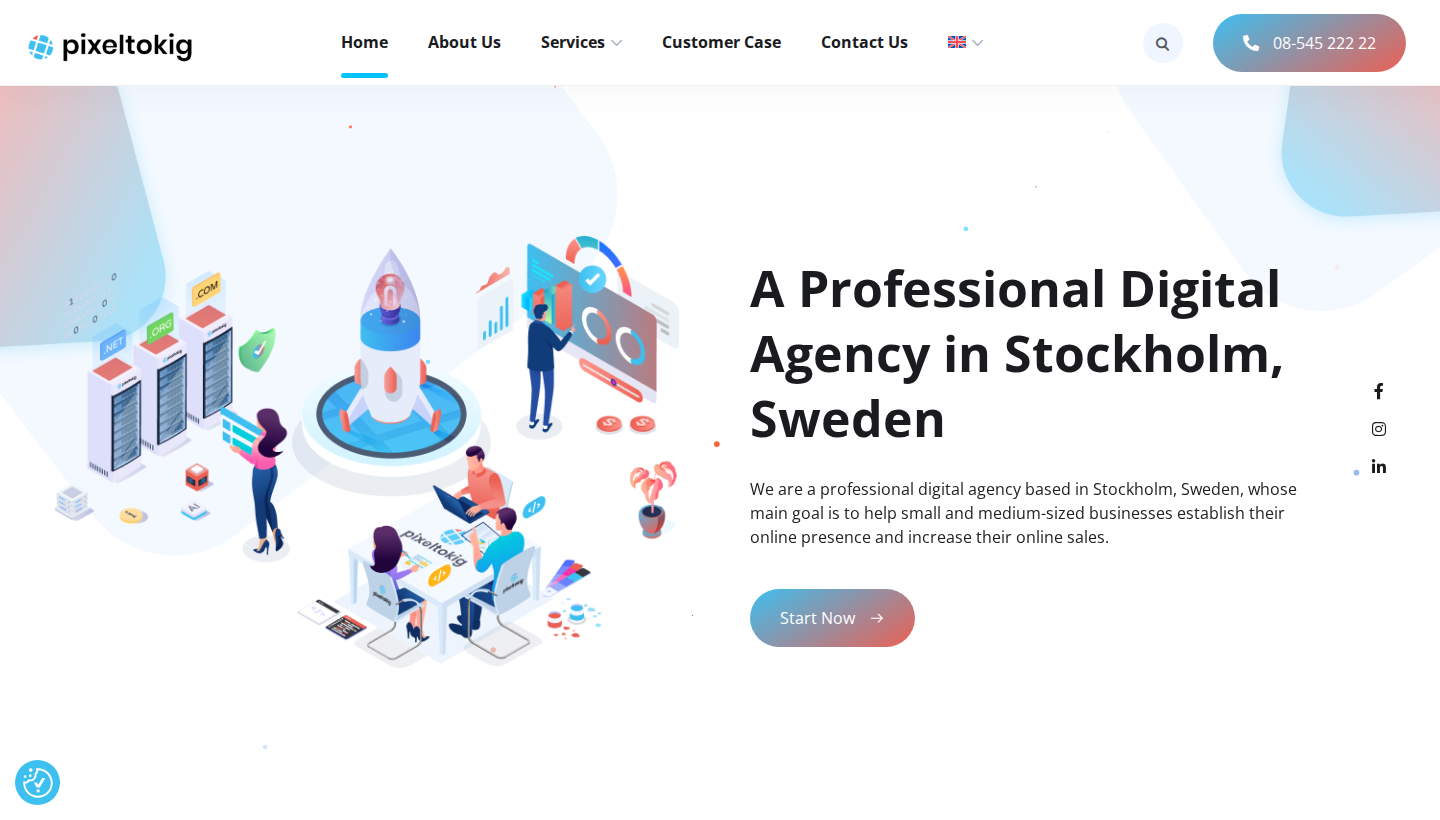 Pixeltokig homepage screenshot