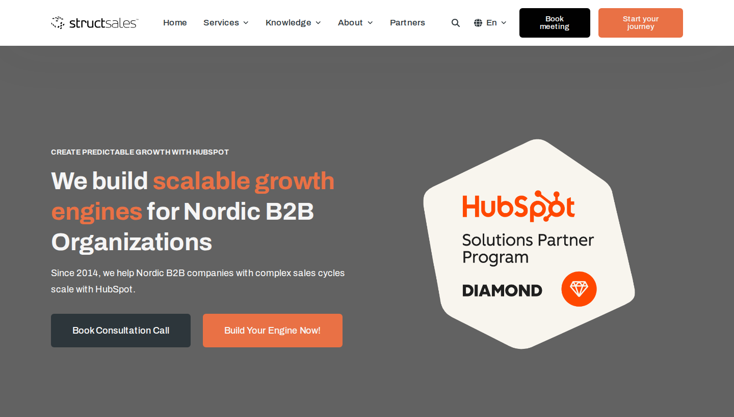 Structsales homepage screenshot