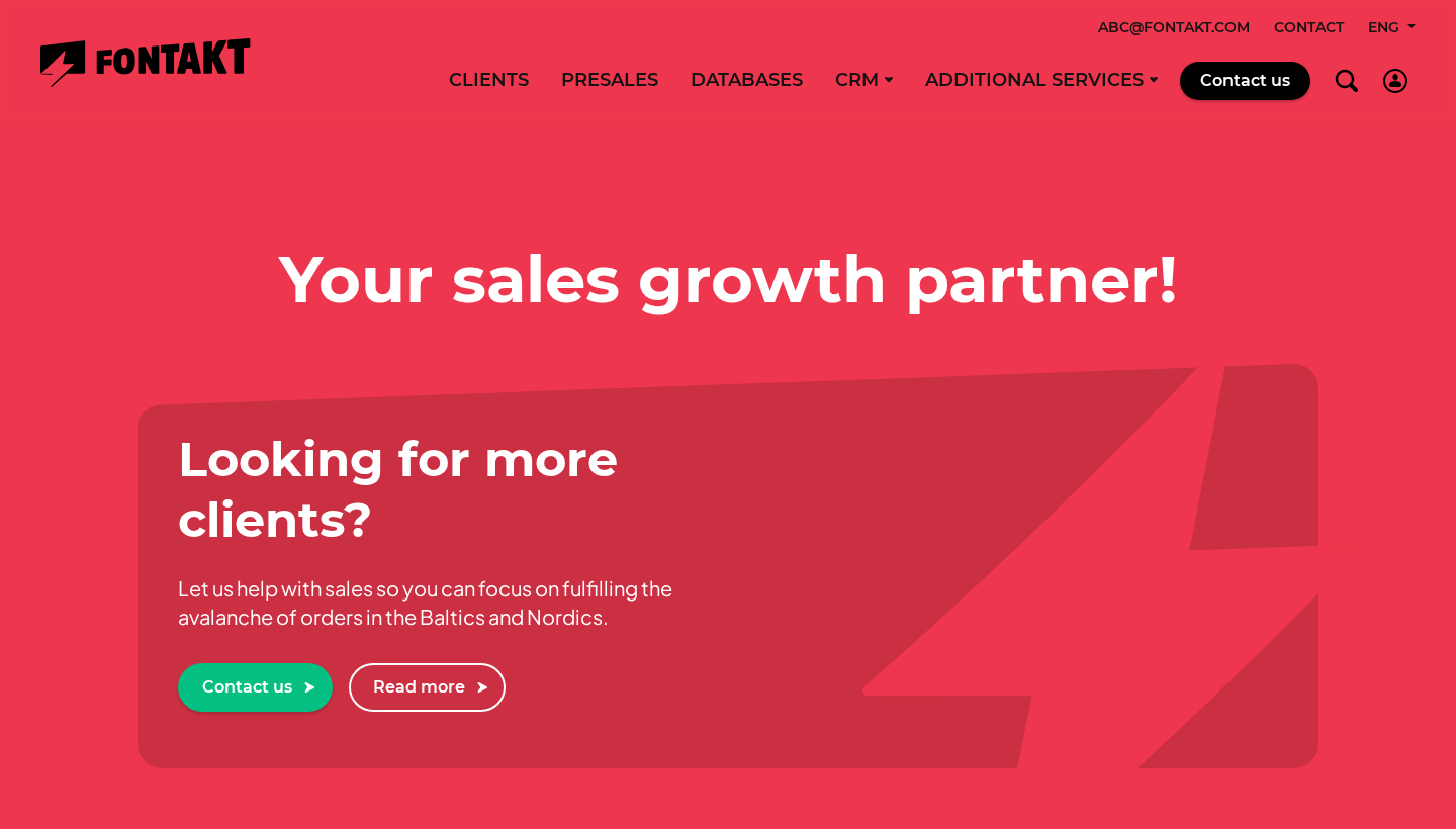 Fontakt homepage screenshot