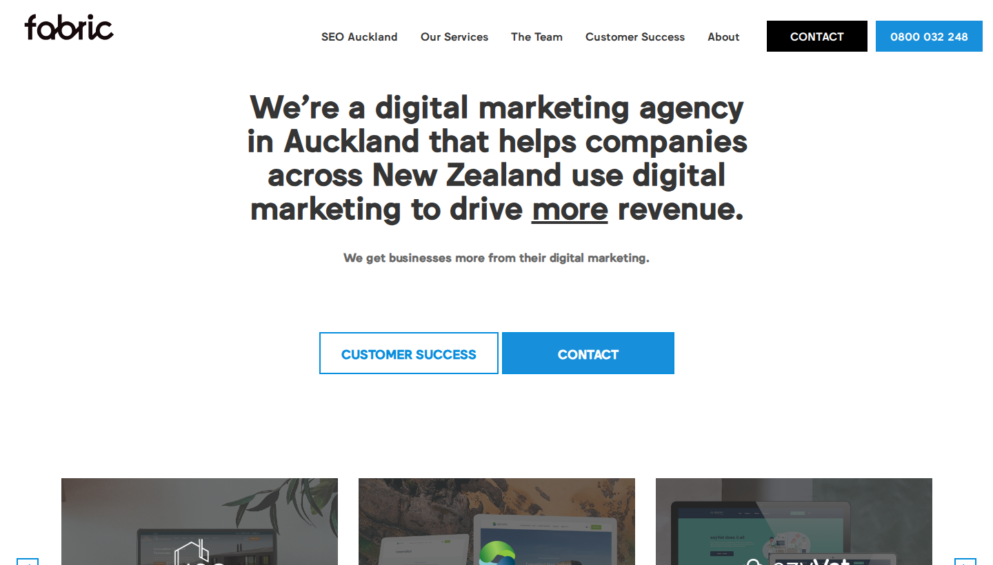 Fabric Digital homepage screenshot
