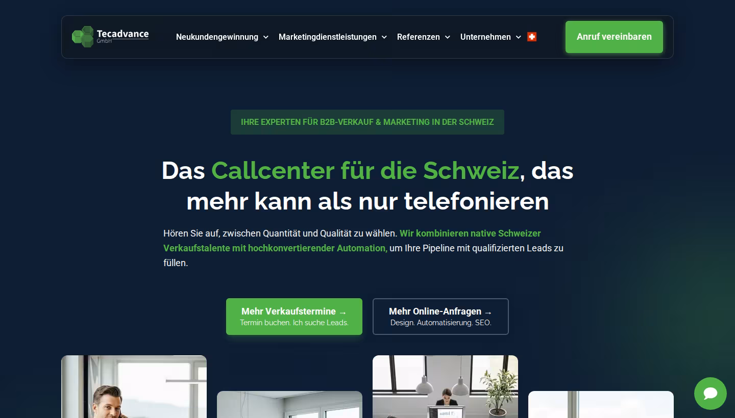Tecadvance homepage screenshot