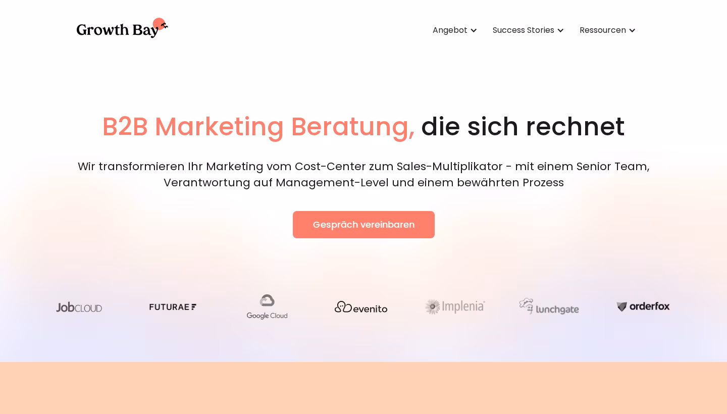 GrowthBay homepage screenshot