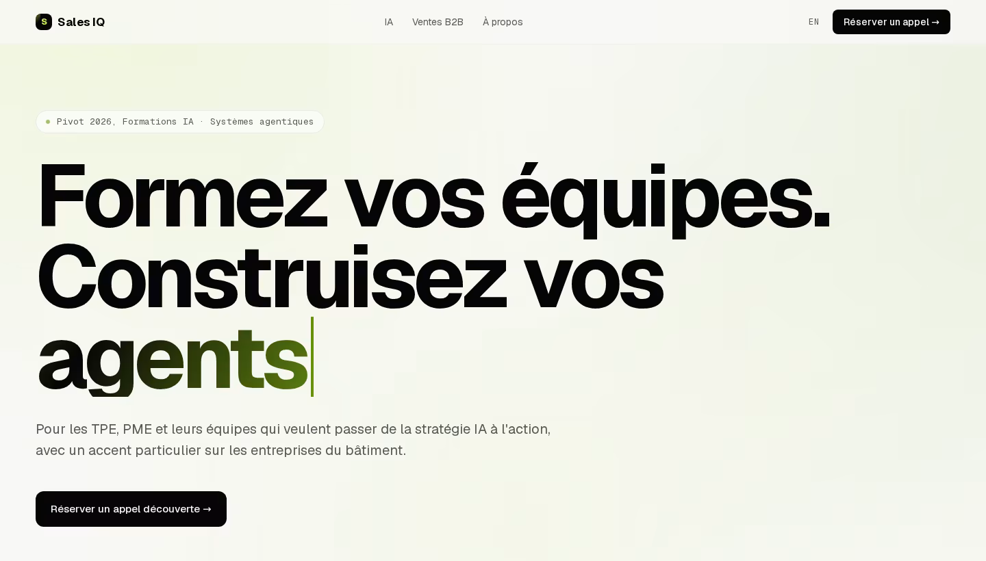 Sales IQ homepage screenshot