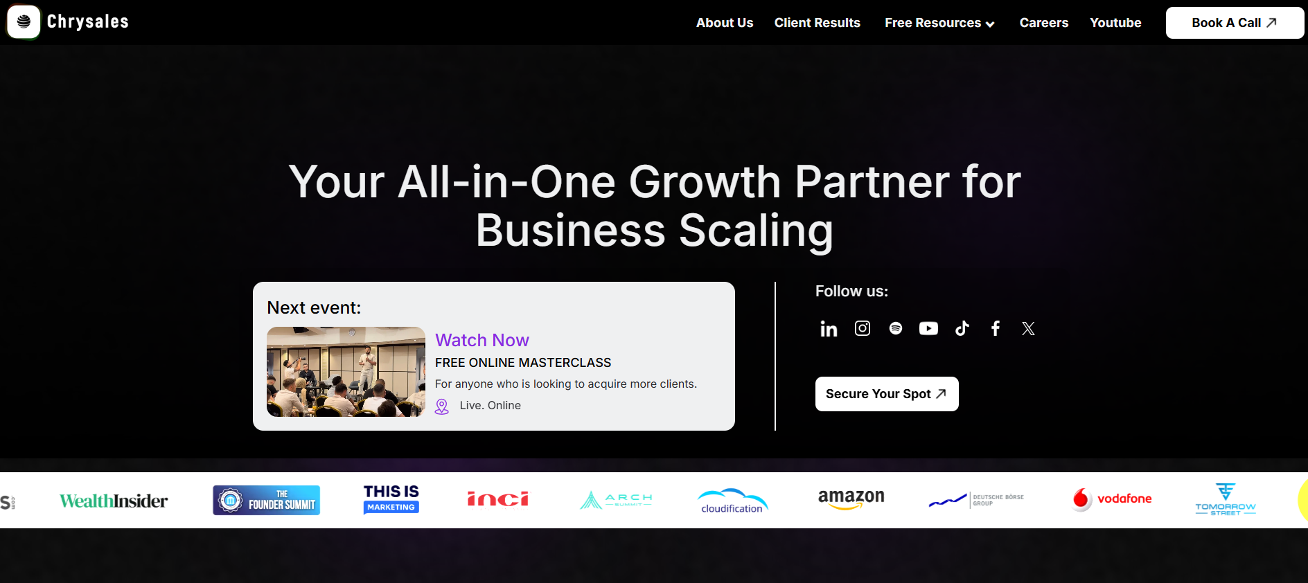 Chrysales homepage screenshot