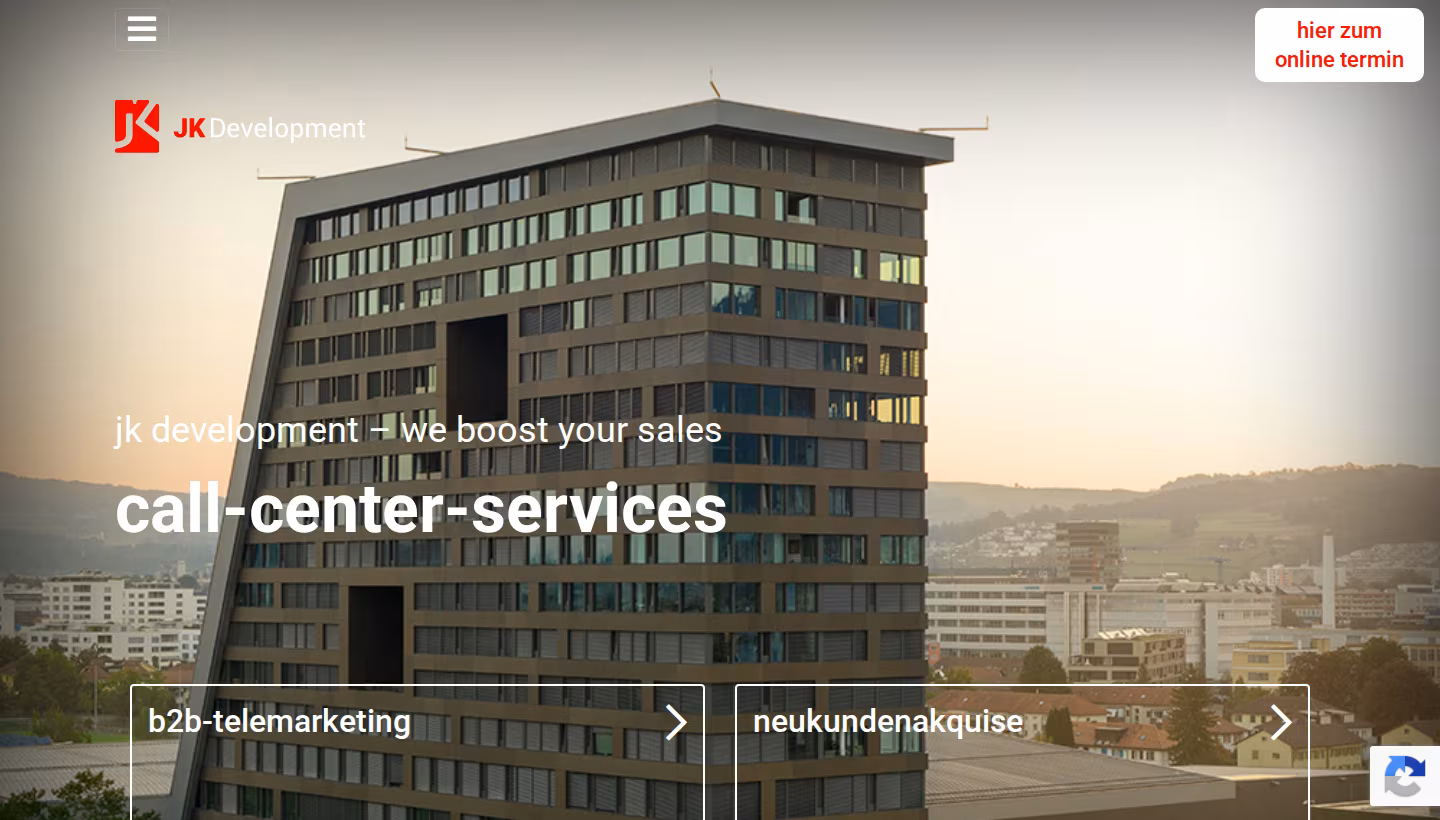 JK Development homepage screenshot