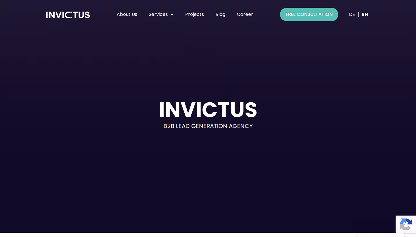 INVICTUS homepage screenshot