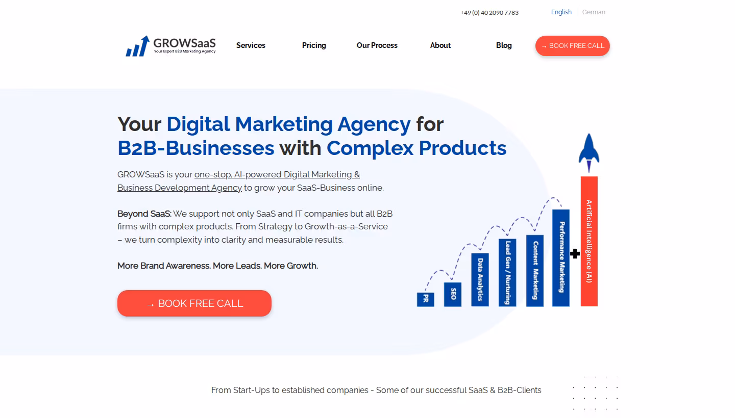 Grow-SaaS homepage screenshot