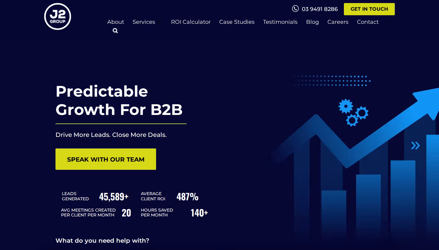 J2 Group homepage screenshot