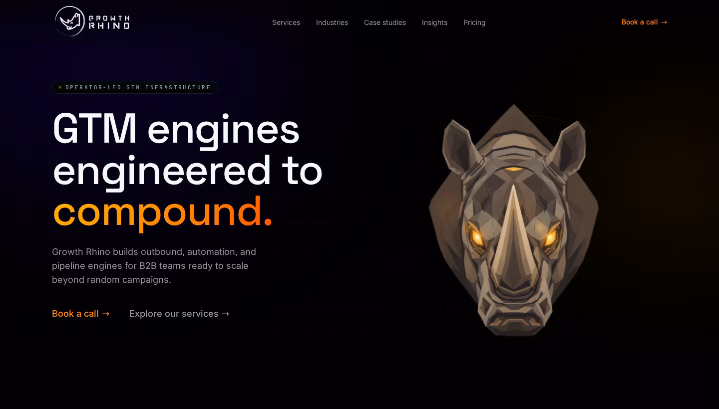 Growth Rhino homepage screenshot