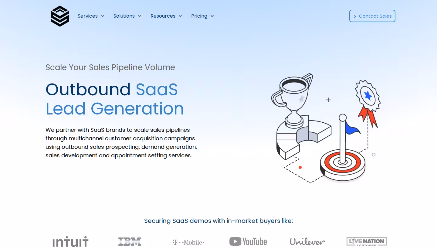SaaS Leads homepage screenshot