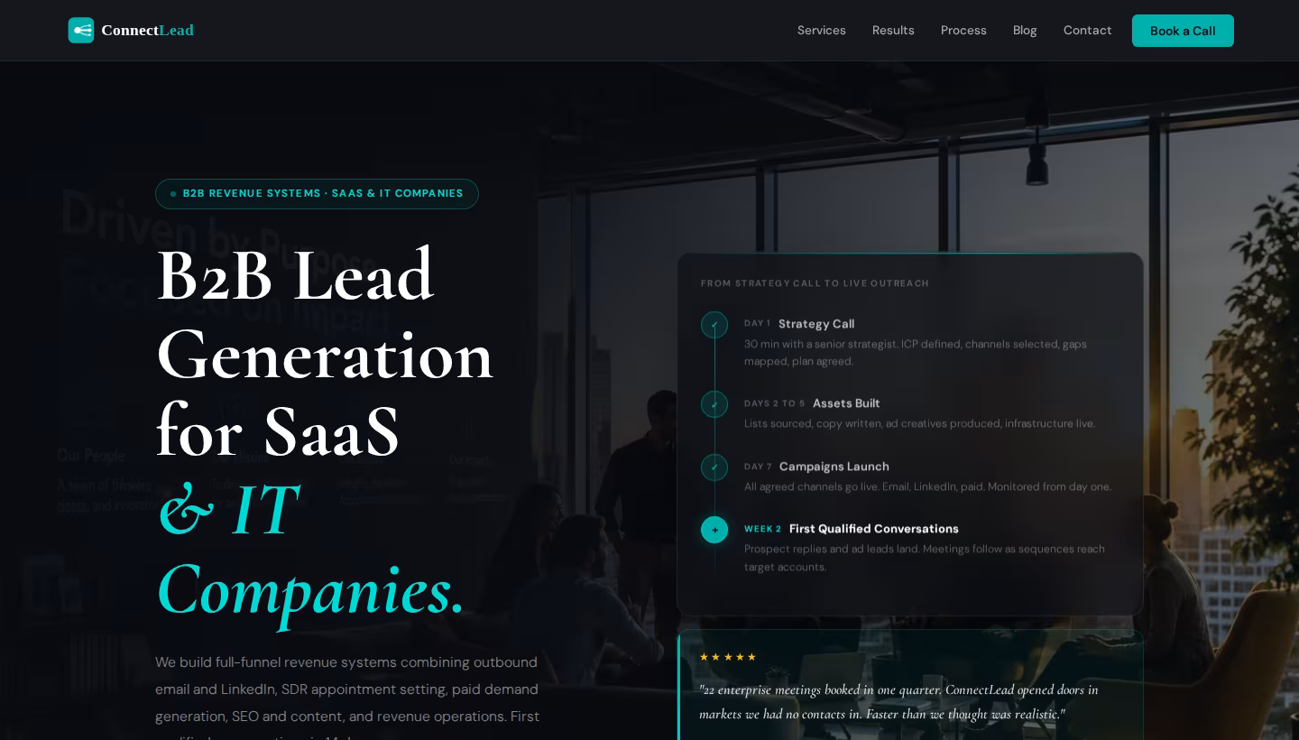 ConnectLead homepage screenshot
