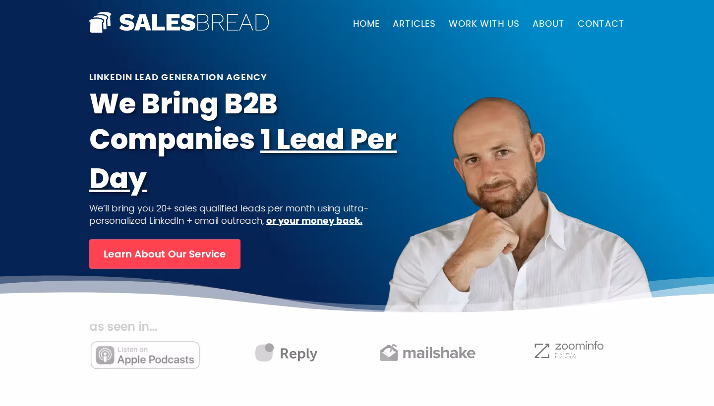 SalesBread homepage screenshot