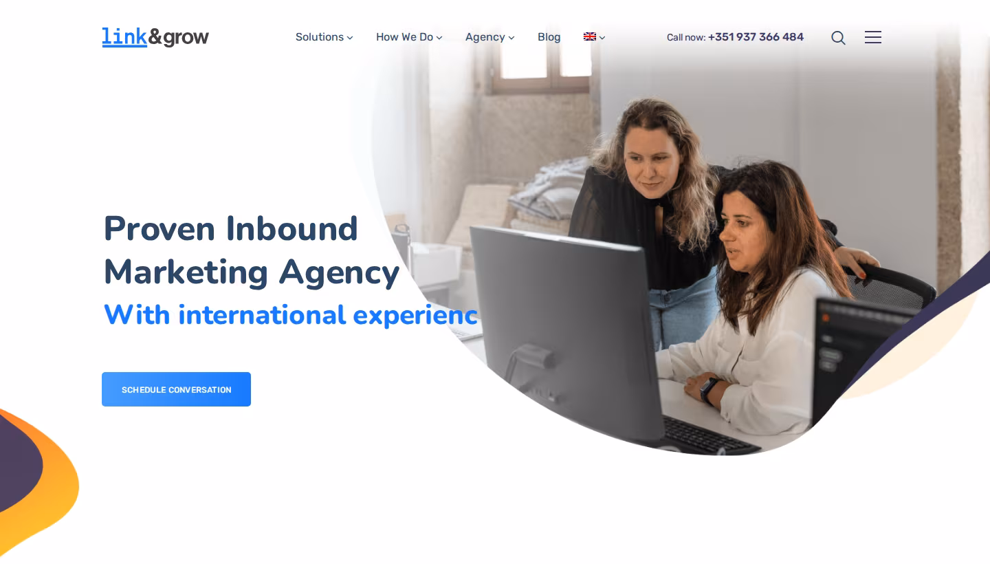 Link and Grow homepage screenshot