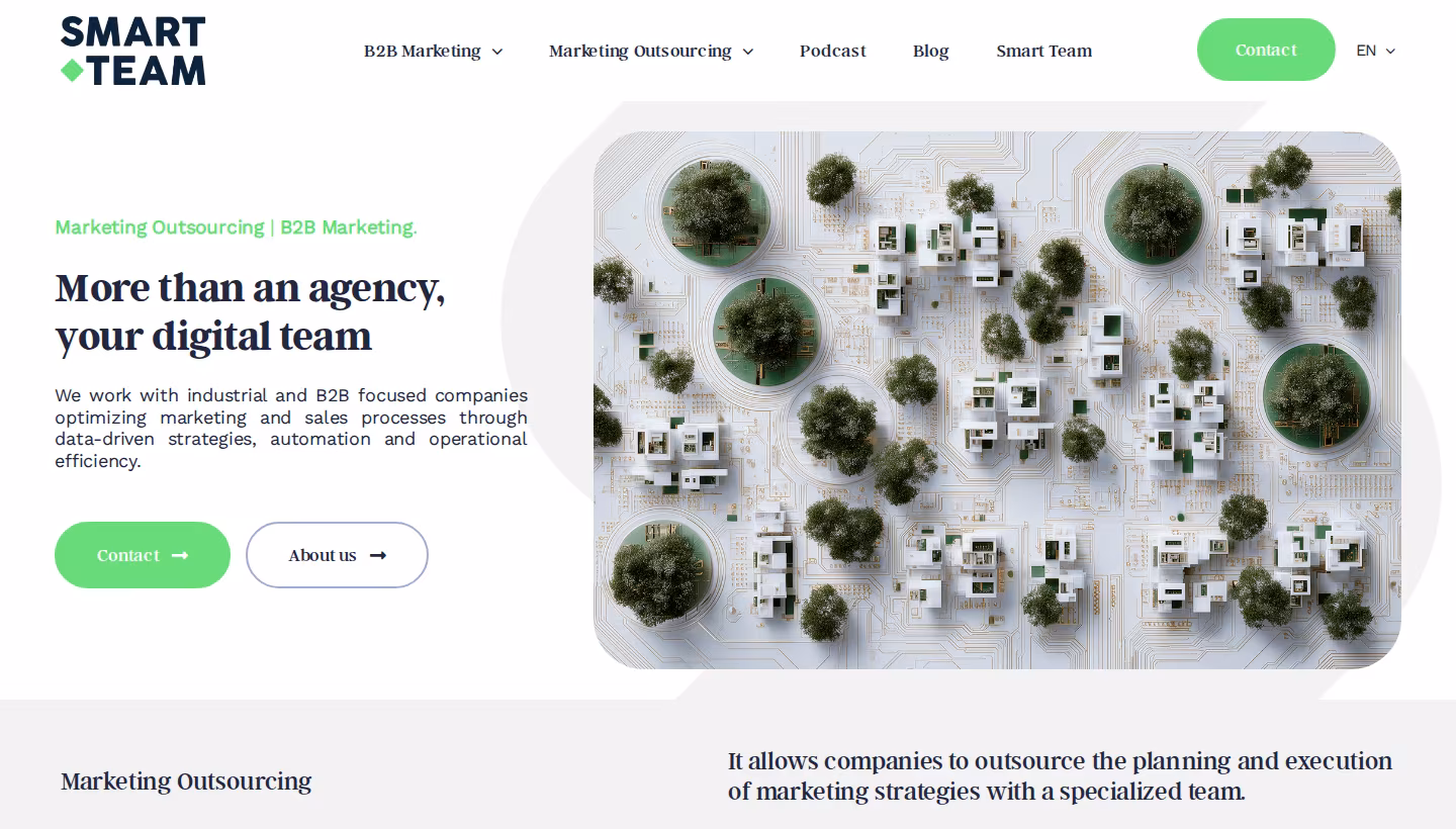 Smart Team homepage screenshot
