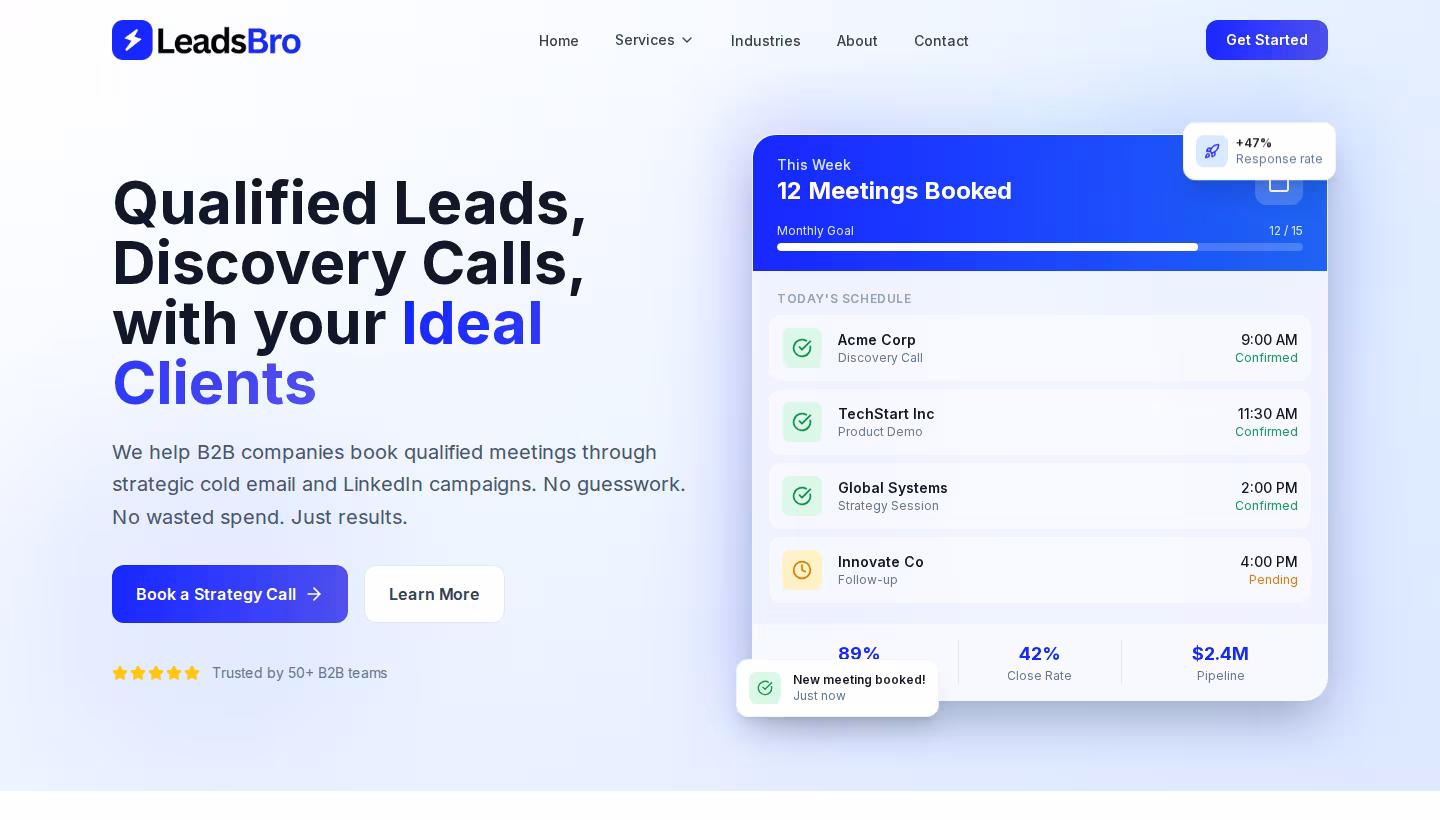 Leadsbro homepage screenshot