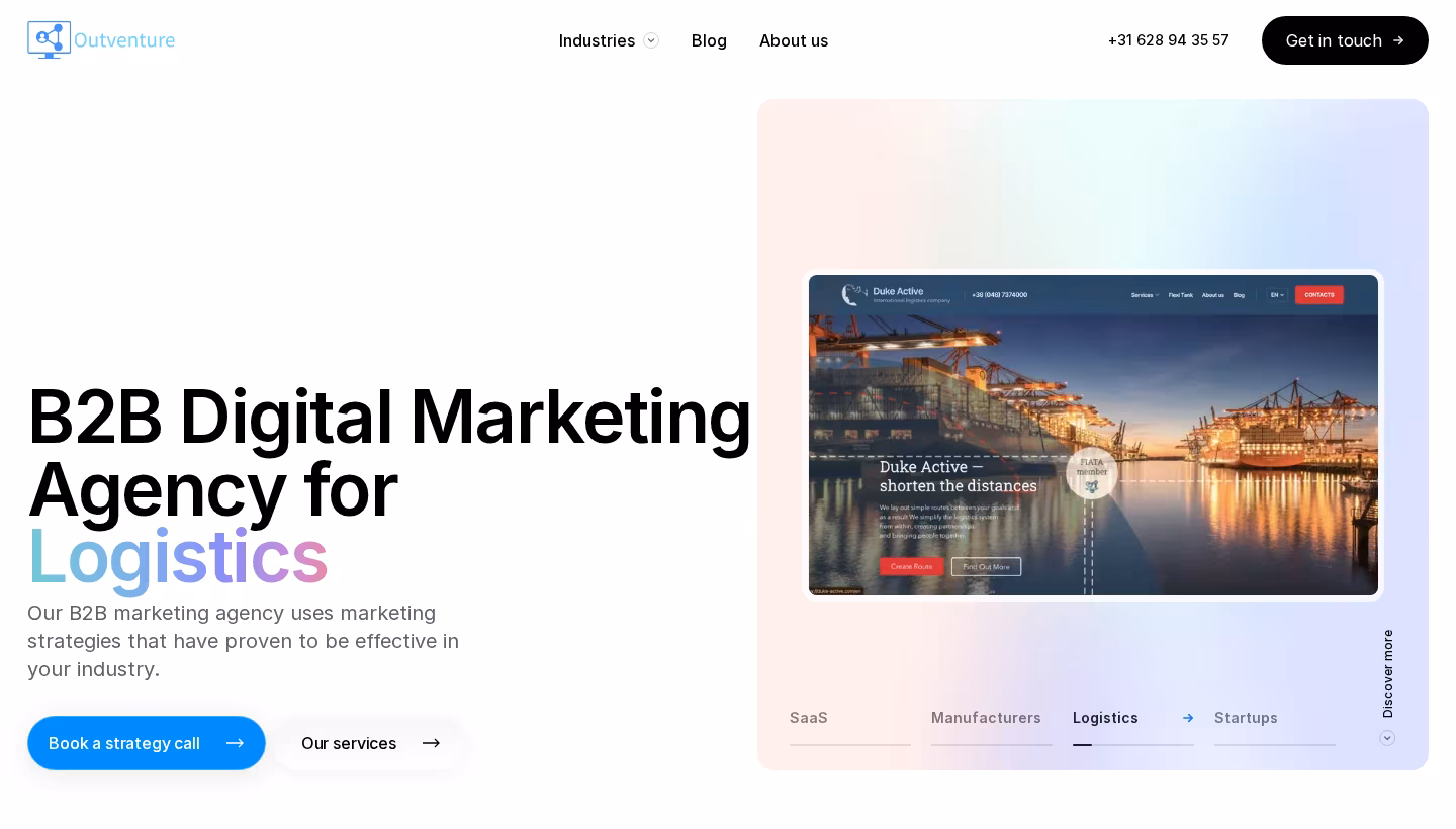 Outventure homepage screenshot