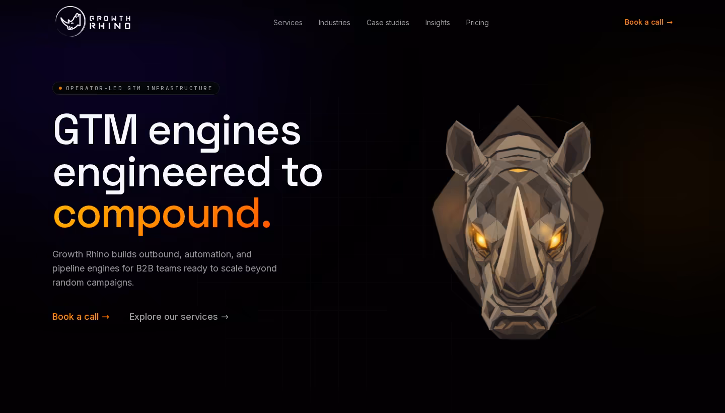 Growth Rhino homepage screenshot
