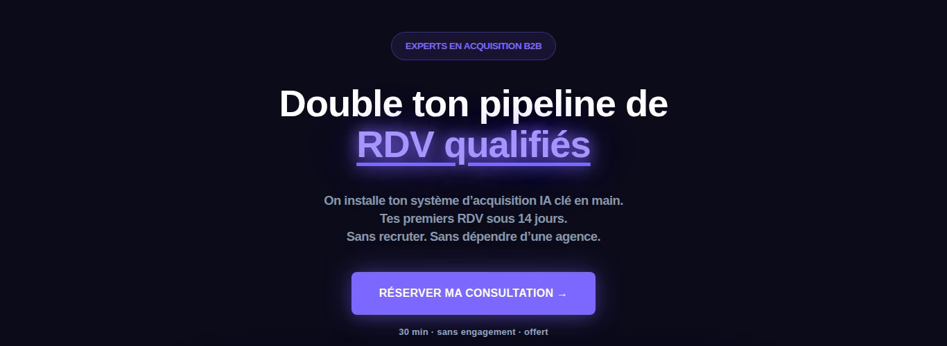 Beyoursales homepage hero promising to double your pipeline of qualified meetings with a turnkey AI acquisition system