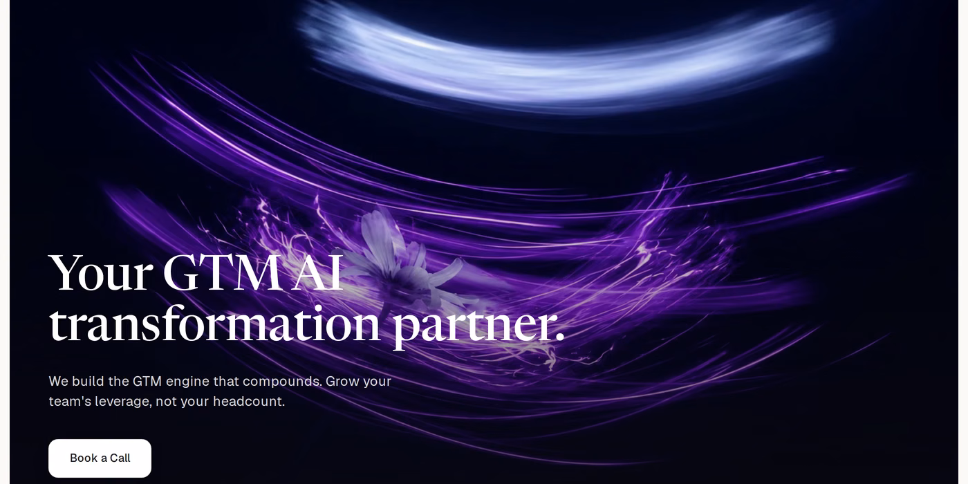 Zevenue homepage hero describing the company as a GTM AI transformation partner