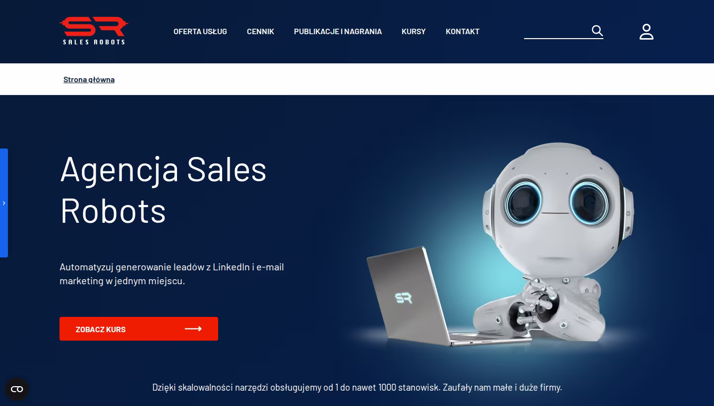 Sales Robots homepage screenshot