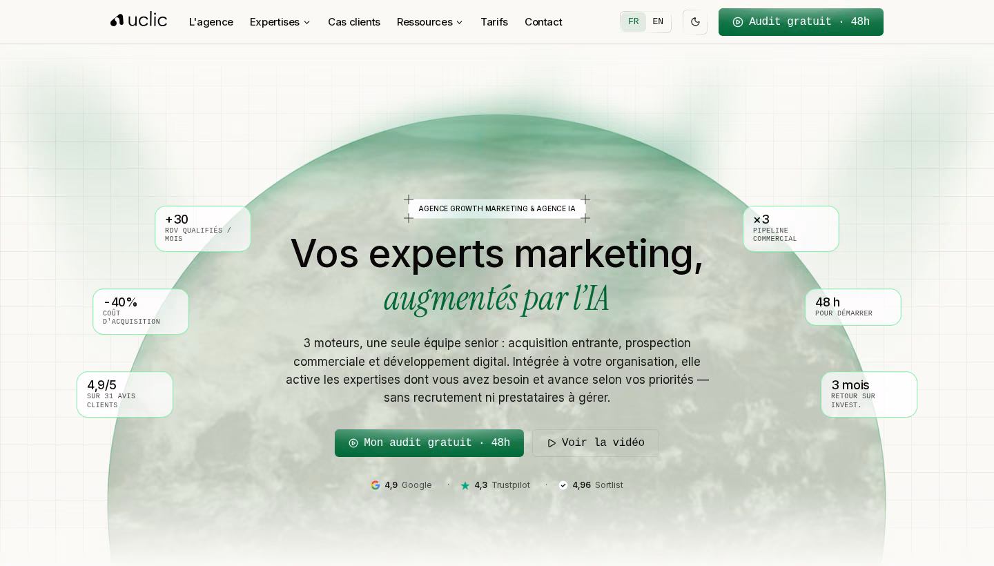 Uclic homepage screenshot