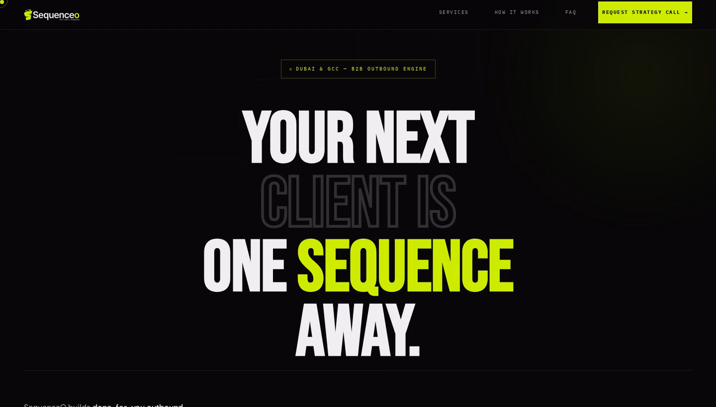 SequenceO homepage screenshot