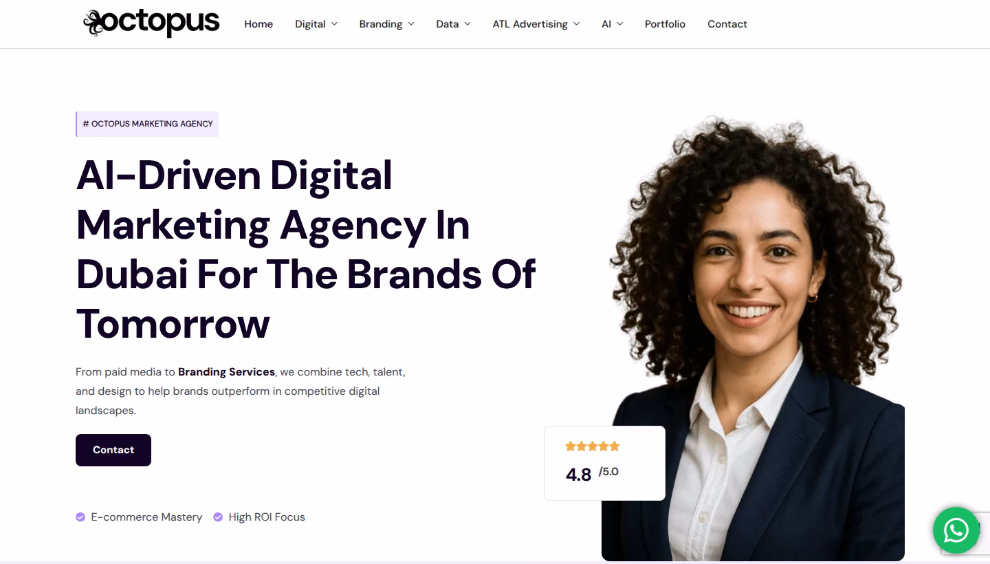 Octopus Marketing homepage screenshot