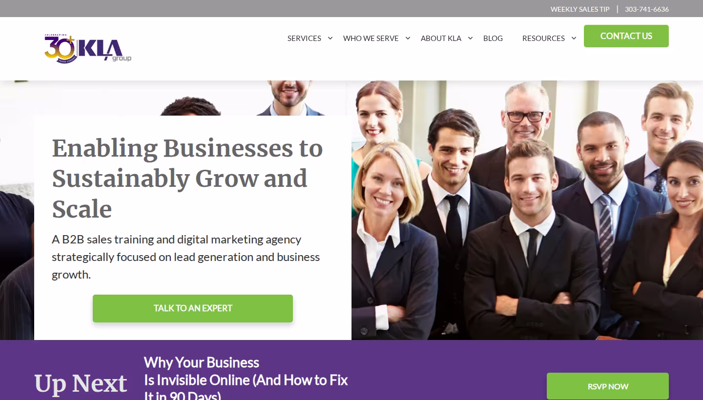 KLA Group homepage screenshot